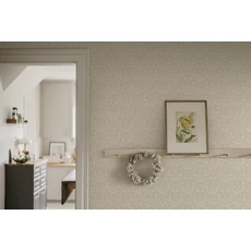 Kép 2/3 - Sandberg Klasszikus virágmintás bézs vlies tapéta Emil Beige 53 cm X 10 m