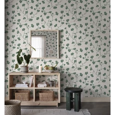 Kép 2/3 - Sandberg Ginkgo leveles lepkés zöld vlies tapéta Ebba Green 53 cm X 10 m