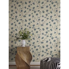 Kép 3/3 - Sandberg Ginkgo leveles lepkés kék vlies tapéta Ebba Blue 53 cm X 10 m