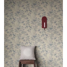 Kép 2/3 - Sandberg Egzotikus madaras kék vlies tapéta Celeste Indigo Blue 53 cm X 10 m