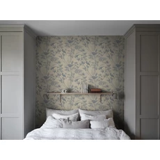 Kép 3/3 - Sandberg Egzotikus madaras kék vlies tapéta Celeste Indigo Blue 53 cm X 10 m