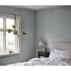 Kép 3/3 - Sandberg Galamb mintás skandináv kék vlies tapéta Frida Light Blue 53 cm X 10 m