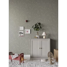 Kép 2/3 - Sandberg Erdő állatai kék vlies gyerek tapéta Hollie Misty Blue 53 cm X 10 m