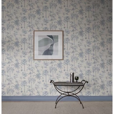 Kép 2/3 - Sandberg Egzotikus dzsungel mintás kék vlies tapéta Adele Blue 53 cm X 10 m