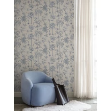 Kép 3/3 - Sandberg Egzotikus dzsungel mintás kék vlies tapéta Adele Blue 53 cm X 10 m