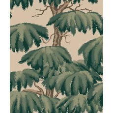 Kép 1/3 - Sandberg Elegáns cédrusfás zöld vlies tapéta Alba Emerald 53 cm X 10 m