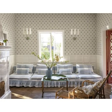 Kép 2/3 - Sandberg Apró virágos kék vlies tapéta Amy Blue 53 cm X 10 m