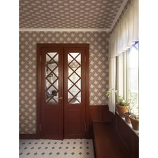 Kép 2/3 - Sandberg Szövet hatású rács mintás piros vlies tapéta Annie Red 53 cm X 10 m