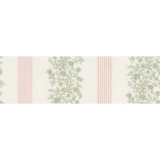 Kép 1/3 - Sandberg Virágfüzéres vintage csíkos rózsaszín vlies tapéta Natalie Pink 53 cm X 10 m