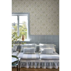 Kép 2/3 - Sandberg Skandináv botanikai mintás zöld-rózsaszín vlies tapéta Rosa Blue 50 cm X 10 m