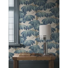 Kép 3/3 - Sandberg Elegáns cédrusfás kék vlies tapéta Alba Teal 53 cm X 10 m