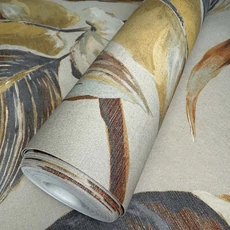 Kép 5/8 - Sketchtwenty3 Óriás levélmintás barna vlies tapéta Seville Auburn 53 cm X 10 m