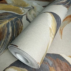 Kép 6/8 - Sketchtwenty3 Óriás levélmintás barna vlies tapéta Seville Auburn 53 cm X 10 m