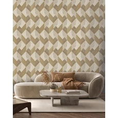 Kép 1/10 - Sketchtwenty3 Geometriai mintás modern barna vlies tapéta Vicentio Saffron 53 cm X 10 m