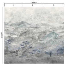 Kép 4/4 - Sketchtwenty3 Hegyeket ábrázoló kék-szürke vlies poszter tapéta Brunate Blue Dusk 300 cm X 2,7 m