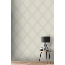 Kép 2/3 - Sketchtwenty3 Geometriai mintás elegáns ekrü vlies tapéta szatény fénnyel Luccichio Pearl Lace 53 cm X 10 m