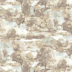 Kép 1/2 - Sketchtwenty3 Fákat ábrázoló barna-kék vlies tapéta Alpine Whisper Chestnut 70 cm X 10 m