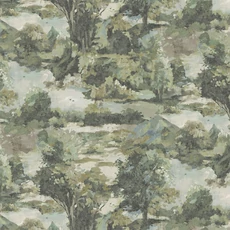 Kép 1/2 - Sketchtwenty3 Fákat ábrázoló zöld vlies tapéta Alpine Whisper Evergreen 70 cm X 10 m