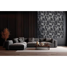 Kép 2/2 - Sketchtwenty3 Absztrakt mintás modern sötétszürke vlies tapéta Chillon Liquorice 53 cm X 10 m