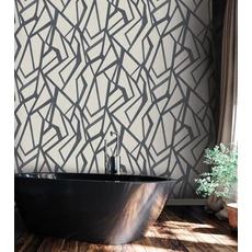 Kép 2/2 - Sketchtwenty3 Absztrakt modern bézs-fekete vlies tapéta Fairmont Ash 70 cm X 10 m