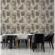 Kép 2/3 - Sketchtwenty3 Geometriai mintás modern barna vlies tapéta Monte Carlo Charcoal 70 cm X 10 m