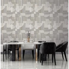 Kép 2/2 - Sketchtwenty3 Geometriai mintás modern szürke vlies tapéta Monte Carlo Natural 70 cm X 10 m