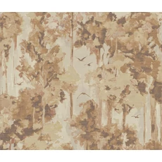 Kép 1/3 - Sketchtwenty3 Erdőt ábrázoló festmény hatású barna vlies poszter tapéta Serene Amber 280 cm X 3 m