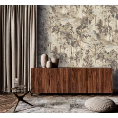 Kép 2/3 - Sketchtwenty3 Erdőt ábrázoló festmény hatású bézs vlies poszter tapéta Serene Natural 280 cm X 3 m