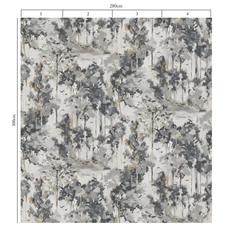 Kép 3/3 - Sketchtwenty3 Erdőt ábrázoló festmény hatású szürke vlies poszter tapéta Serene Zinc 280 cm X 3 m