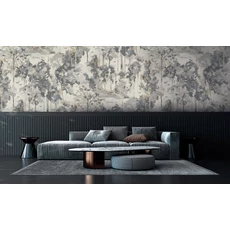 Kép 2/3 - Sketchtwenty3 Erdőt ábrázoló festmény hatású szürke vlies poszter tapéta Serene Zinc 280 cm X 3 m