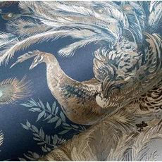 Kép 2/2 - Sketchtwenty3 Pávatollas kék vlies tapéta Medici Admiral Beads 53 cm X 10 m