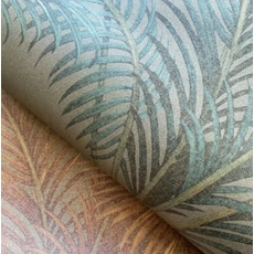 Kép 3/3 - Sketchtwenty3 Pálmaleveles vászonhatású kék vlies tapéta Palmaria Teal 53 cm X 10 m