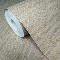 Kép 5/8 - Sketchtwenty3 Szőttes hatású világosbarna vlies tapéta Catalina Biscuit 53 cm X 10 m