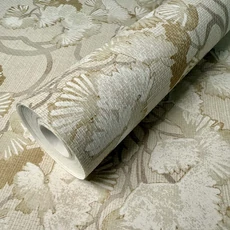 Kép 5/5 - Sketchtwenty3 Ginkgo fás elegáns szövethatású bézs vlies tapéta Jacinta Champagne 53 cm X 10 m