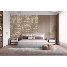 Kép 2/2 - Sketchtwenty3 Ginkgo fás elegáns szövethatású barna vlies tapéta Jacinta Mocha 53 cm X 10 m