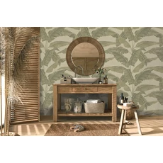 Kép 1/5 - Sketchtwenty3 Egzotikus pálmalevelek zöld vlies tapéta Verdant Cypress 70 cm X 10 m