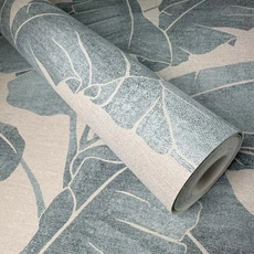 Kép 4/8 - Sketchtwenty3 Egzotikus pálmalevelek kék vlies tapéta Verdant Robins Egg 70 cm X 10 m