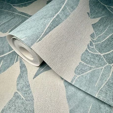 Kép 5/8 - Sketchtwenty3 Egzotikus pálmalevelek kék vlies tapéta Verdant Robins Egg 70 cm X 10 m