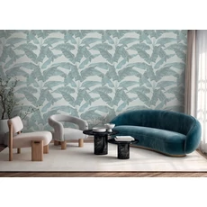 Kép 1/8 - Sketchtwenty3 Egzotikus pálmalevelek kék vlies tapéta Verdant Robins Egg 70 cm X 10 m