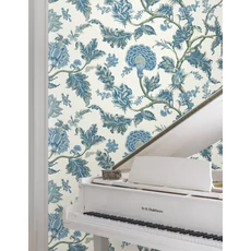 Kép 3/5 - York Virág mintás elegáns kék vlies tapéta Monroe Blue 137,16 cm X 8,22 m