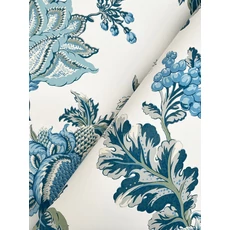 Kép 4/5 - York Virág mintás elegáns kék vlies tapéta Monroe Blue 137,16 cm X 8,22 m