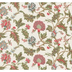 Kép 1/5 - York Virág mintás elegáns piros-zöld vlies tapéta Monroe Rhubarb 137,16 cm X 8,22 m