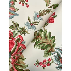 Kép 4/5 - York Virág mintás elegáns piros-zöld vlies tapéta Monroe Rhubarb 137,16 cm X 8,22 m