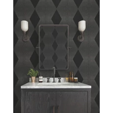 Kép 2/6 - York Geometrikus elegáns fekete vlies tapéta Diamond Legacy tapéta Black 68,58 cm X 8,22 m