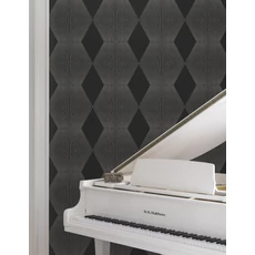 Kép 3/6 - York Geometrikus elegáns fekete vlies tapéta Diamond Legacy tapéta Black 68,58 cm X 8,22 m