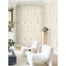 Kép 2/6 - York Damaszt mintás elegáns arany vlies tapéta Royal Damask tapéta Soft Gold 68,58 cm X 8,22 m
