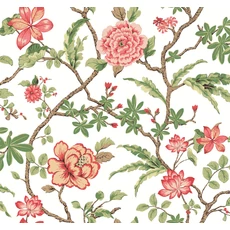 Kép 1/6 - York Virág indás piros-zöld vlies tapéta Courtyard Botanical tapéta Rose 68,58 cm X 8,22 m