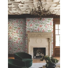 Kép 2/6 - York Virág indás piros-zöld vlies tapéta Courtyard Botanical tapéta Rose 68,58 cm X 8,22 m