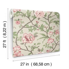 Kép 5/6 - York Virág indás rózsaszín vlies tapéta Courtyard Botanical tapéta Pink 68,58 cm X 8,22 m