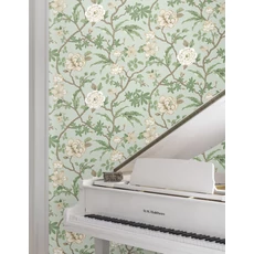 Kép 3/6 - York Virág indás világoskék-zöld vlies tapéta Courtyard Botanical tapéta Pale Blue 68,58 cm X 8,22 m